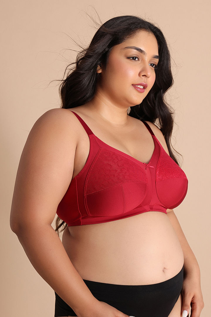 Zivame True Curv Single Layered Non Wired Full Coverage Super Support Bra - Deep Claret — image 3
